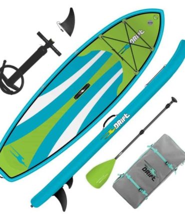 Drift Kid s super stable Inflatable Stand Up Paddle Board, 8 x33 SUP with Adjustable Aluminum Paddle Backpack Travel Bag