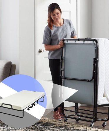BEST Heavy Duty 640LBS Rollaway Folding Bed With Memory Foam Mattress