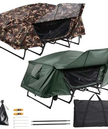 2-Person Cot Tent Camping Folding Off the Gound Tent with Fly 4-Legs