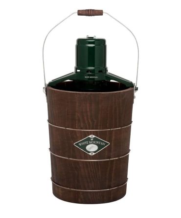 White Mountain 6 Qt. Green and Brown Electric Ice Cream Maker
