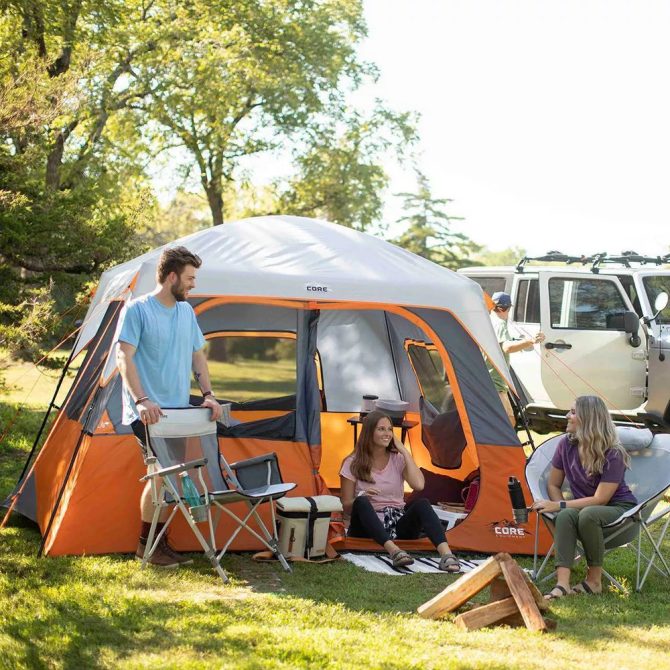 Core Equipment 6 Person Straight Wall Tent Orange - Image 19