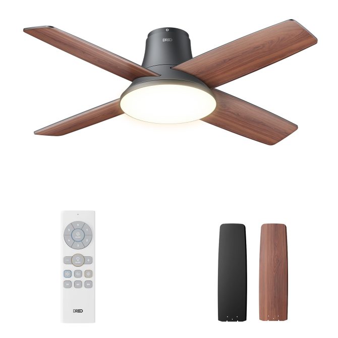 Dreo Ceiling Fans with Lights, 44 Low Profile Black Ceiling Fan with Remote Control for Bedroom - Image 9