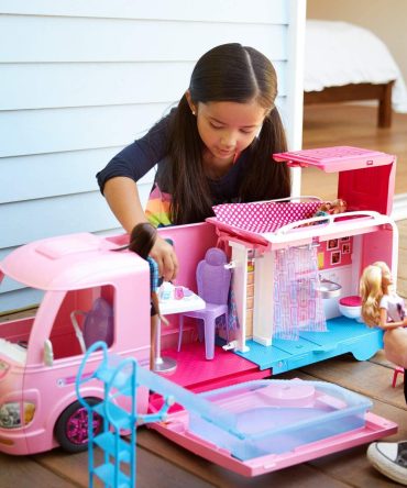 3-in-1 DreamCamper Vehicle, approx. 3-ft, Transforming Camper with Pool, Truck, Boat and 50 Accessories, Makes a Great Gift for 3 to 7 Year Olds