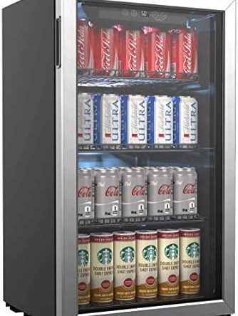 hOmeLabs Beverage Refrigerator and Cooler – 120 Can Mini Fridge