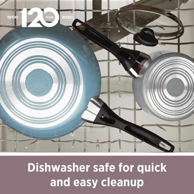 Farberware Dishwasher Safe Aluminum Nonstick Cookware Set, 15-Piece Black - Image 22