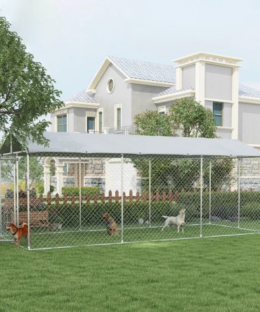 PawHut 19.7′ x 7.5′ x 7.5′ Outdoor Dog Kennel W/ Waterproof Roof