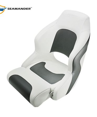 Seamander S1043 series Premier Pontoon Furniture Bucket Seat, Captain Seat, Colors White/Charcoal