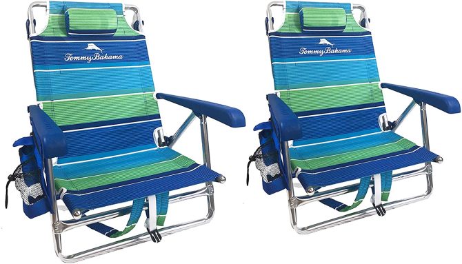 2019 2 Backpack Beach Chairs with Storage Pouch and Towel Bar - Image 2