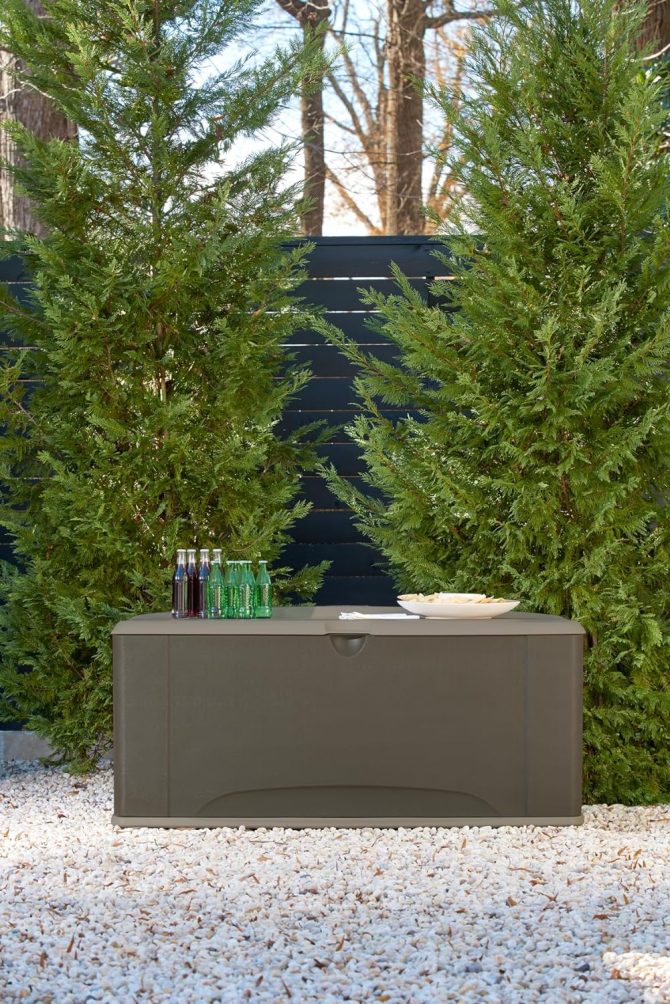 Extra Large Resin Weather Resistant Outdoor Storage Deck Box, 120 Gal., Putty/Canteen Brown, for Garden/Backyard/Home/Pool - Image 5