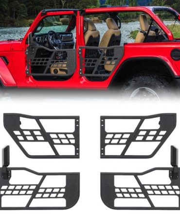 Off Road Safari Tubular Doors Compatible with 2018-2023 Wrangler JL 4 Door – Set of 4 Fat Tube Half Doors for Adventure