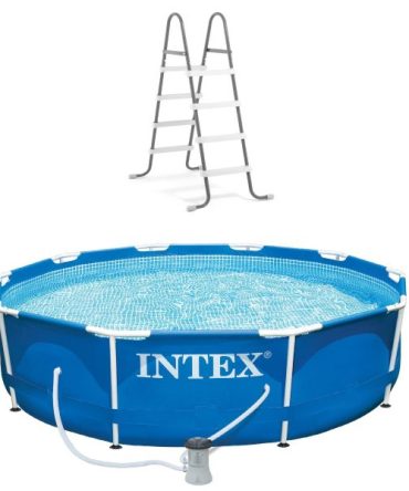 10ft x 30in Metal Frame Above Ground Pool Steel Frame Pool Ladder