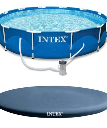 12 x 30 Metal Frame Round Swimming Pool w/ Filter Pump 13 Pool Cover