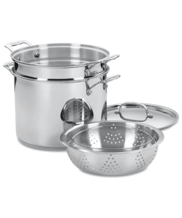 4-Piece Cookware Set, 12 Quarts, Chef s Classic Stainless Steel Pasta/Steamer, 77-412P1