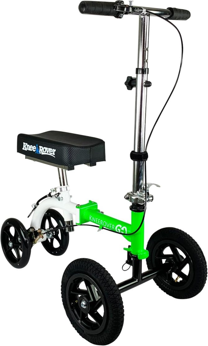 Hybrid – Most Compact All Terrain Knee Scooter for Adults for Foot Surgery Heavy Duty Knee Walker for Broken Ankle Foot Injuries Recovery Leg Scooter Best Knee Crutch Alternative (Green)