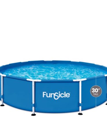 Funsicle 12ft x 30in Round Activity Above Ground Pool with SkimmerPlus Filter Pump, Age 6 up