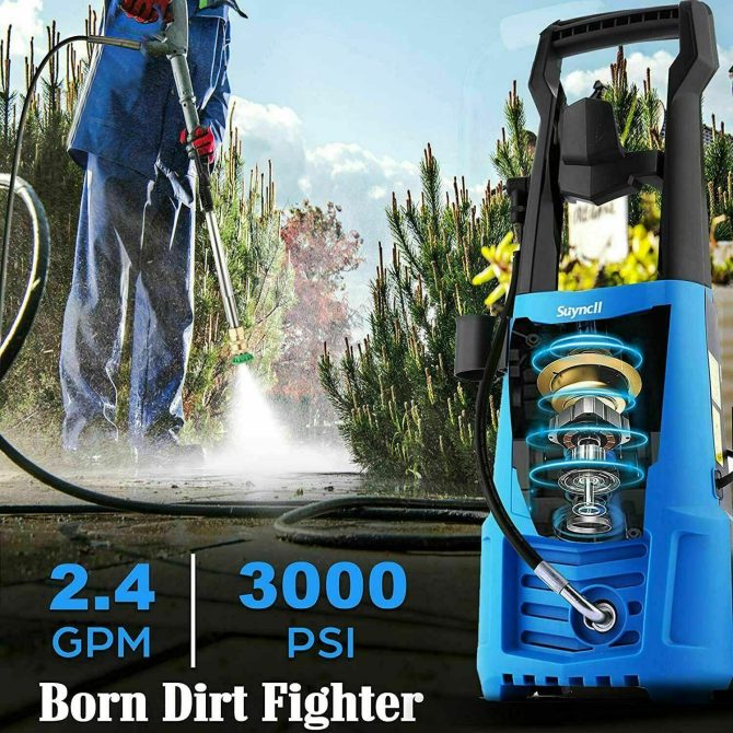 Suyncll Electric Pressure Washer 3000PSI, 2.4GPM High Power Washer Cleaner NEW - Image 3