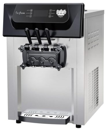 2200W Commercial Ice Cream Machine, 3 Flavor Soft Serve Ice Cream Machine, 5.3-7.4 Gal/Hr, with LCD Touch Screen, Automatic Cleaning, High Productivity for Home Snack Bar & Restaurants