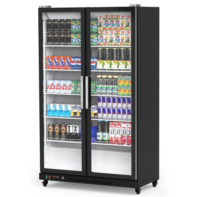 Commercial Refrigerator, Glass Door with LED Lighting – Upright Beverage Display Cooler for Home, Store, Gym, or Office, Featuring Double Swing Doors and 39 cu.ft - Image 7