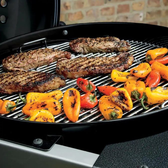 22 in. Performer Charcoal Grill in Black with Built-In Thermometer and Storage Rack - Image 2