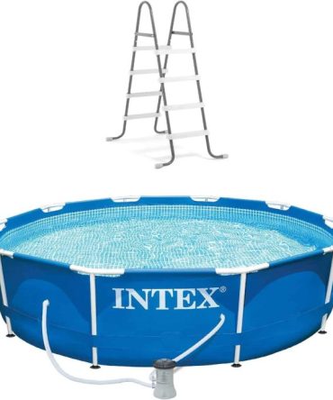 10ft x 30in Metal Frame Above Ground Pool Steel Frame Pool Ladder
