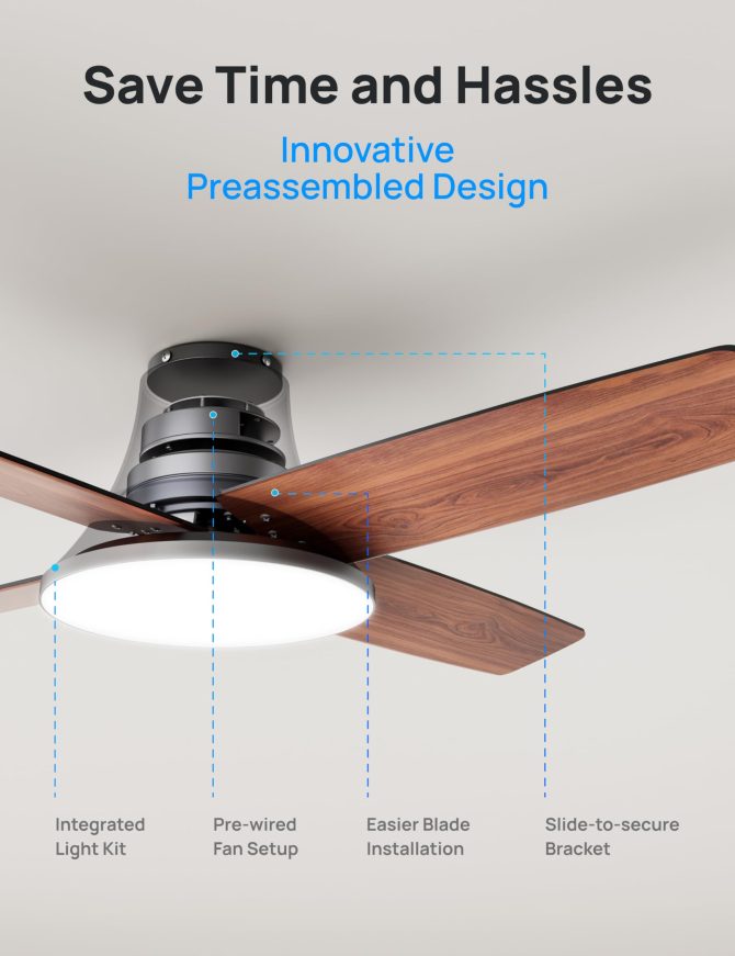 Dreo Ceiling Fans with Lights, 44 Low Profile Black Ceiling Fan with Remote Control for Bedroom - Image 11