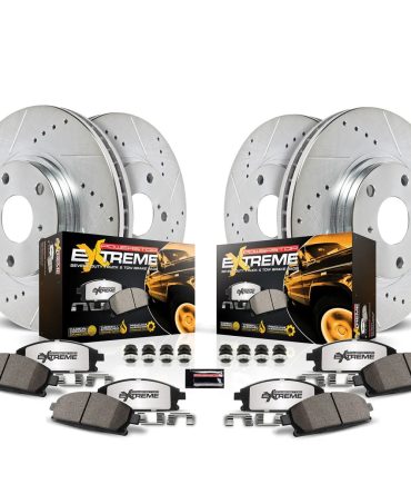 Powerstop 2011 Ram 2500 �� Front and Rear Z36 Truck Carbon-Fiber Ceramic Brake Pad and Drilled & Slotted Rotor Kit