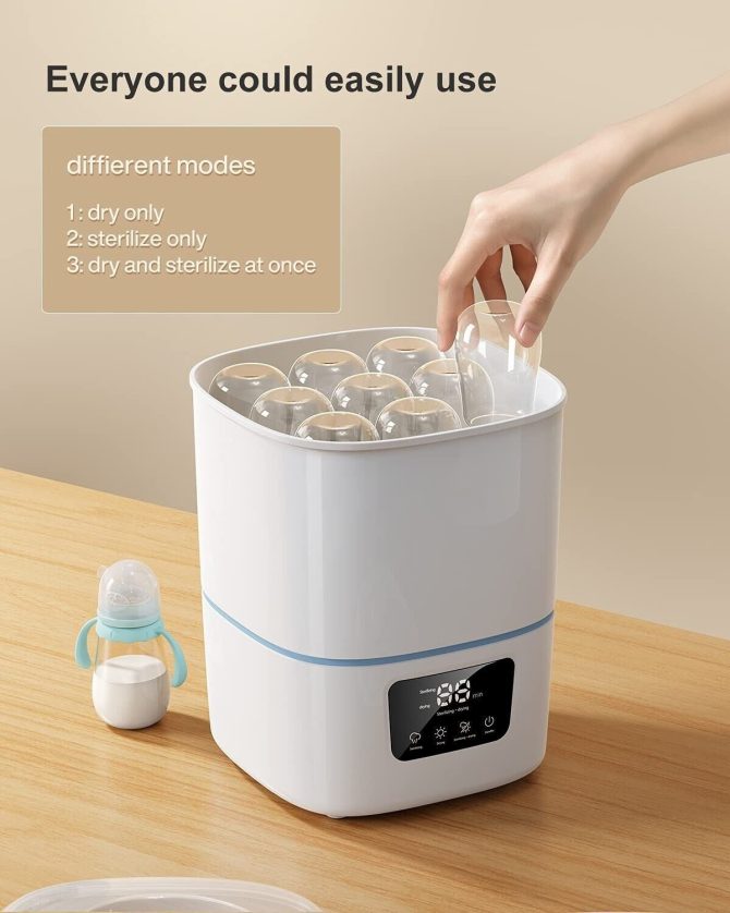 Luxury 3-In-1 Baby Bottle Steam Sterilizer And Dryer With LCD Screen - Image 10