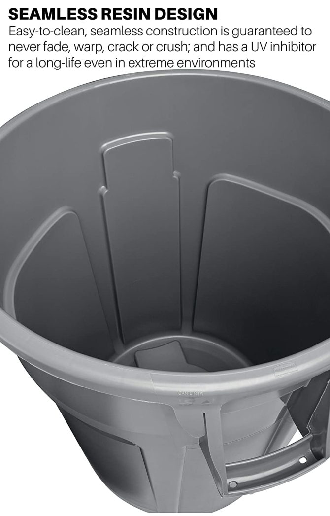 Yellow Heavy-Duty Trash/Garbage Can, (Pack of 6) - Image 2