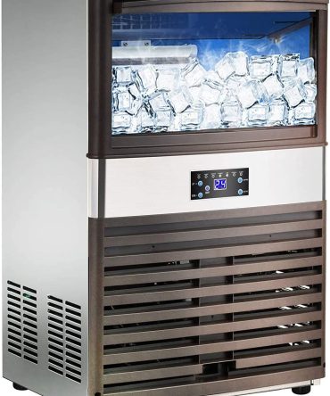 YUTGMasst Commercial Ice – 110LBS/24H Stainless Steel Free-Standing Ice Machine Maker Air Cooling Ice
