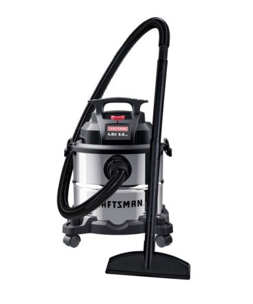5-Gallons 4-HP Corded Wet/Dry Shop Vacuum with Accessories Included
