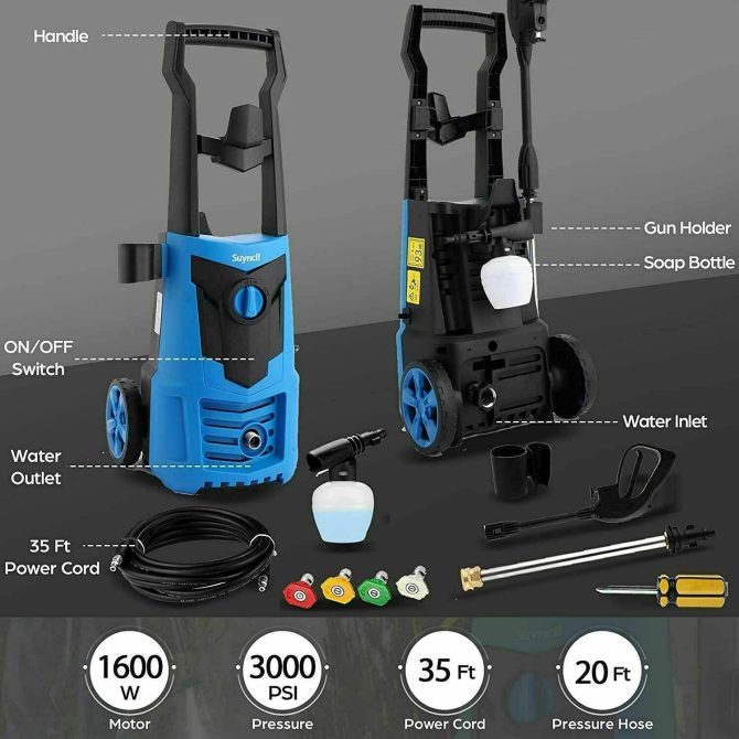 Suyncll Electric Pressure Washer 3000PSI, 2.4GPM High Power Washer Cleaner NEW - Image 12