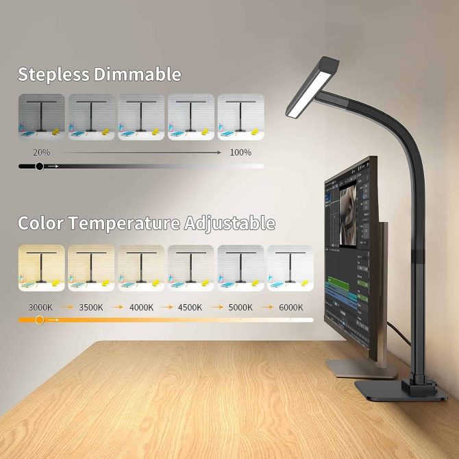 EppieBasic Led Desk Lamp, Architect Desk Lamps for Home Office Black - Image 13