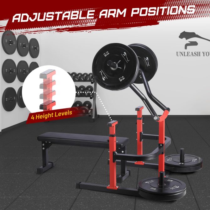 Chest Press Machine, 1050LBS Capacity, Independent Converging Arms, Weight Bench Press with Adjustable Flat Bench for Upper Body Workouts, Red - Image 12