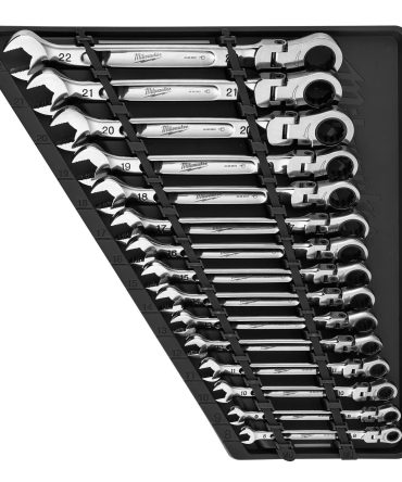 48-22-9513 Flex Head Ratcheting Metric Combination Wrench Set – 15 PC