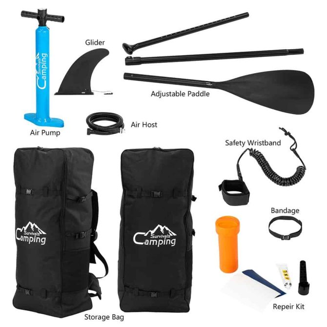 Campingsurvivals 11 Inflatable Stand Up Paddle Board Durable Lightweight with Stable Wide Stance, Blue/White - Image 19