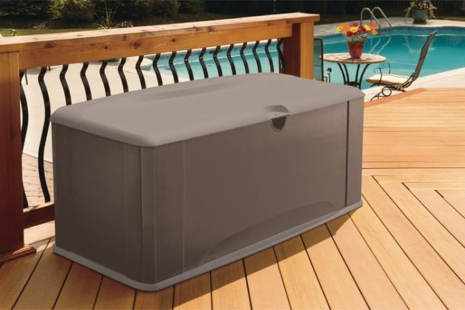 Extra Large Resin Weather Resistant Outdoor Storage Deck Box, 120 Gal., Putty/Canteen Brown, for Garden/Backyard/Home/Pool - Image 4