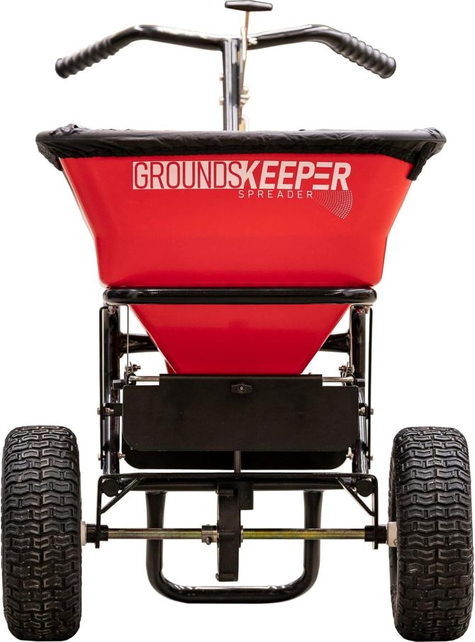 Multi-Purpose Walk Behind Push Spreader 3039632R Grounds Keeper, 100 Pound Capacity, Multi Use Tool for Grass Seed, Salt, De-Icer, Fertilizer and Seeds - Image 2