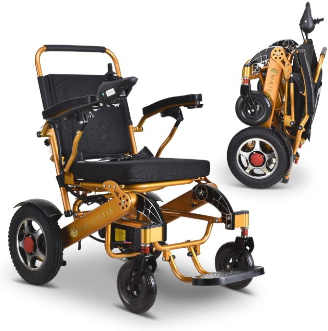 2020 Model Wide Seats Fold & Travel Lightweight Wheelchair Motor Motorized Wheelchairs Electric Silla De Ruedas Power Wheelchair Power Scooter Aviation Travel Safe Heavy Duty Mobility Aids Chair - Image 2