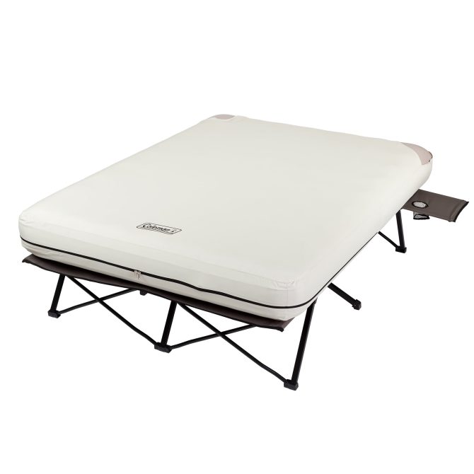 Cot and Thick Queen Air Mattress Combo Side Tables, Pump Included - Image 10