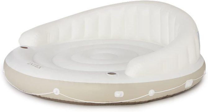 Canopy Island Inflatable Pool Float: Comfortable Lounge Surface – Built-in Cup Holders – Detachable Sunshade – 440lb Max Weight Capacity – 78.5′′ x 59′′ - Image 4