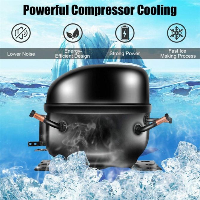 48LBS/24H Stainless Steel Countertop Ice Maker Machine with Self-Clean Function LCD Display Ice Scoop Basket - Image 5