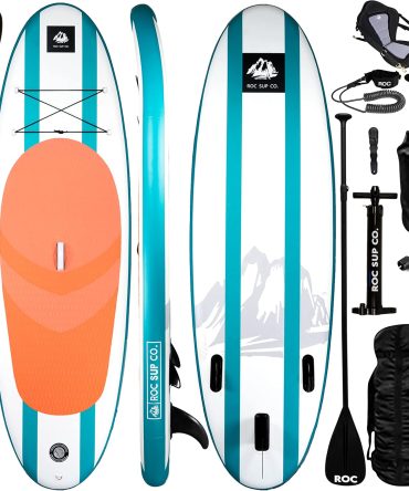 Roc Inflatable Stand Up Paddle Boards with Premium SUP Paddle Board Accessories, Wide Stable Design, Non-Slip Comfort Deck for Youth & Adults