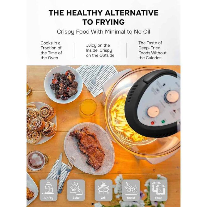 Big Boss 16 Qt. Black Oil-less Air Fryer with Built-In Timer - Image 11