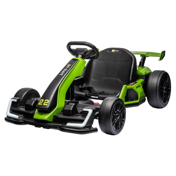 24V Electric Go Kart, with 300W Strong Motor, Drift/Sport Mode, Big Battery, Eva Tire,Length Adjustmen for Outdoor Racing Toy-Green - Image 9