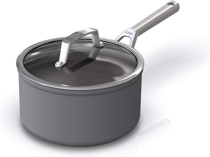 C30235 Foodi NeverStick Premium 3.5-Quart Saucepan, Slate Grey - Image 9