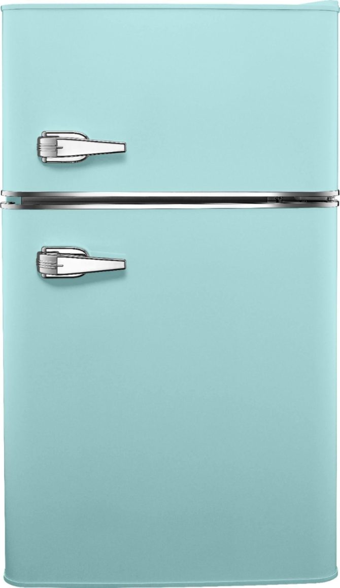 3.1 Cu. ft. Retro Mini Fridge with Top Freezer – Cool Mint