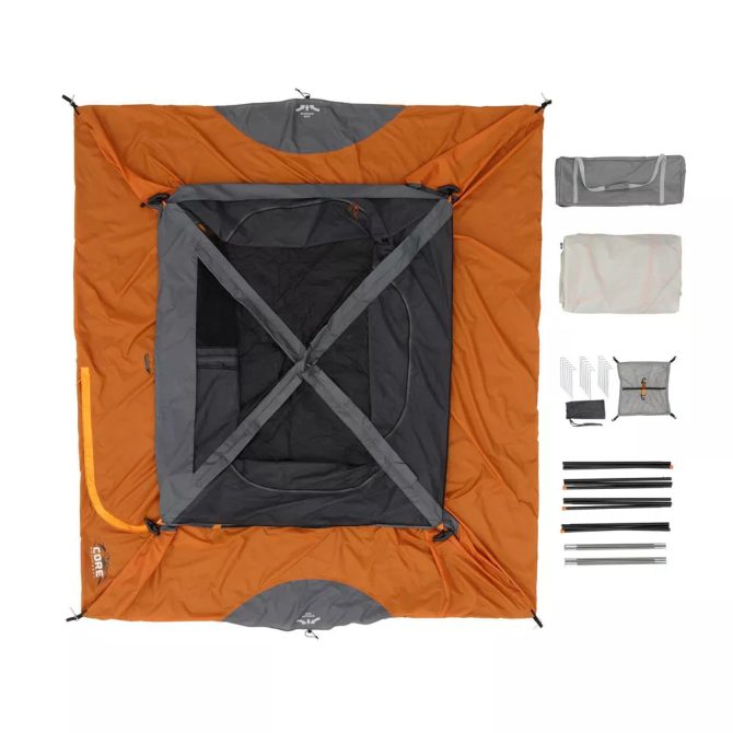 Core Equipment 6 Person Straight Wall Tent Orange - Image 13