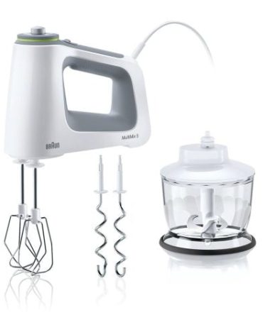 Braun Electric Hand Mixer, 9-Speed, Lightweight with Soft Anti-Slip Handle, White