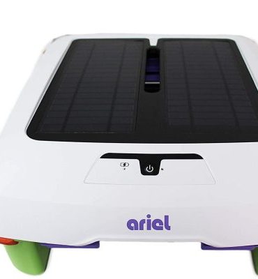 Solar Breeze Ariel Automatic Robot Solar Pool Skimmer with Easy to Empty Oversized Filter Tray and Integrated Smart Technology with Obstacle Avoidance, Plus Solar Powered Cordless Design