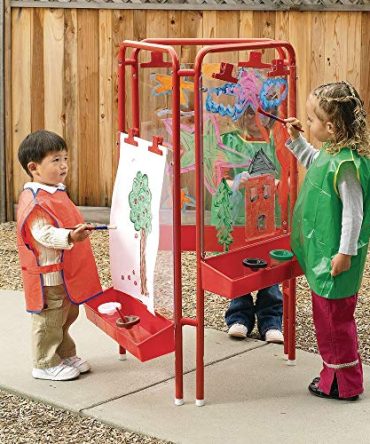 Colorations 3-Way Indoor/Outdoor Acrylic Panel Easel, Outdoor Play, Drawing, Adjustable Easel